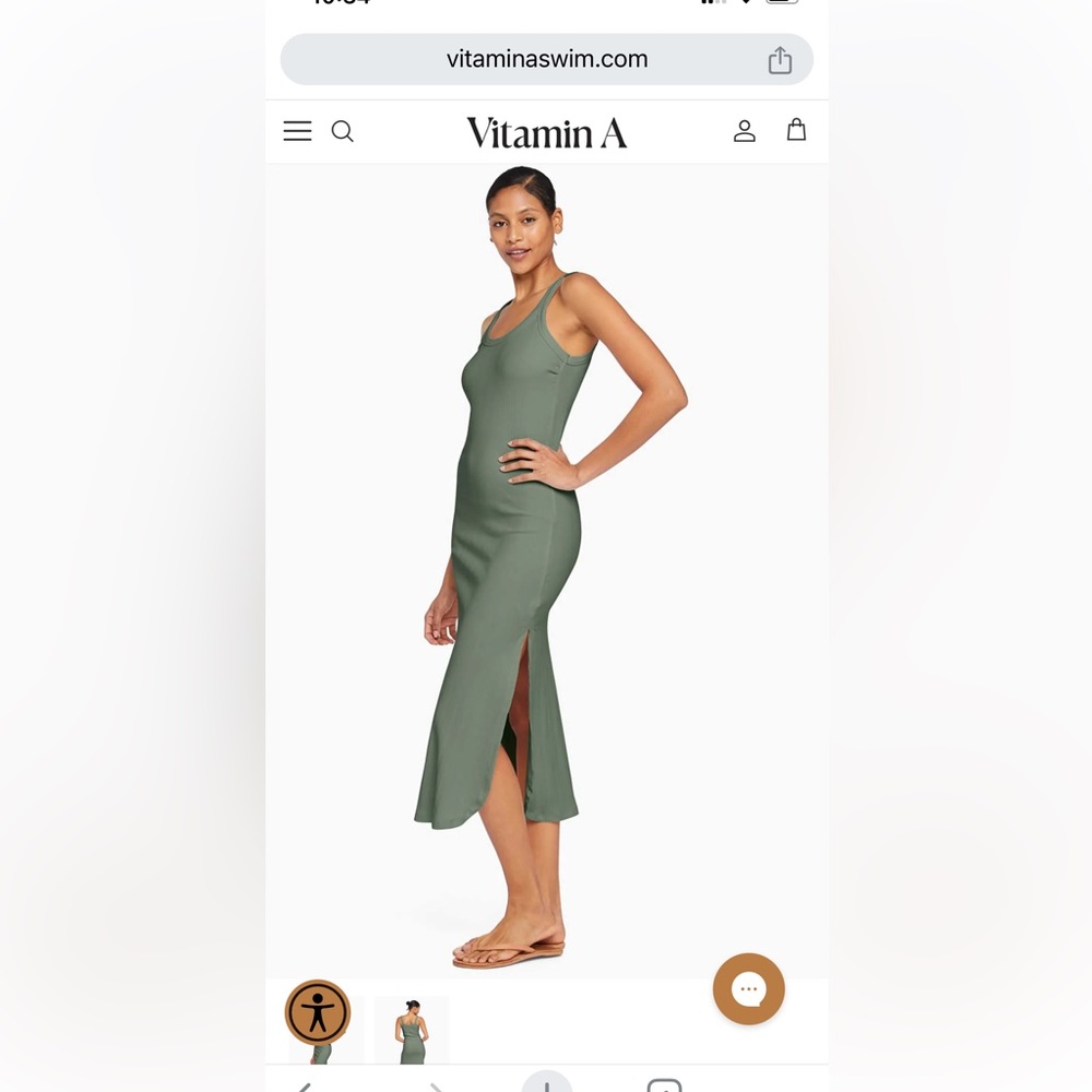 Vitamin A West Organic Rib Tank Midi Dress